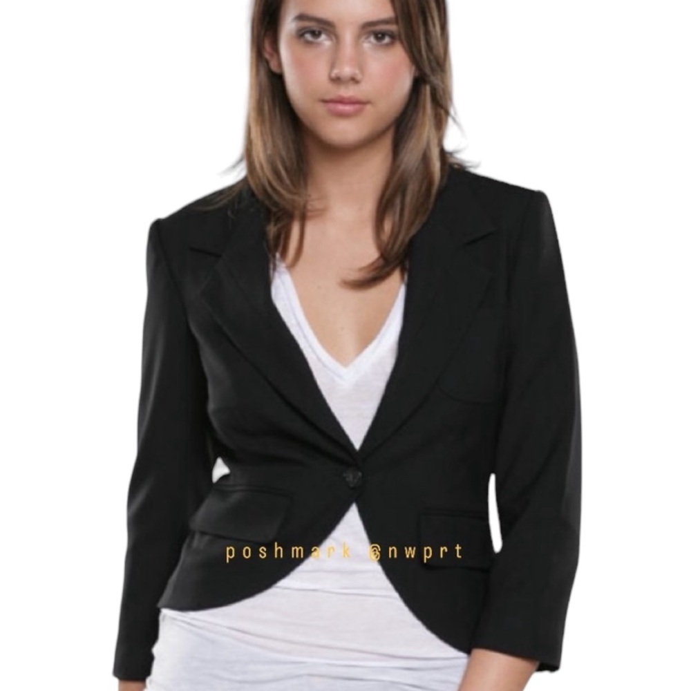 NWT Elizabeth and James Shrunken Black Blazer XS